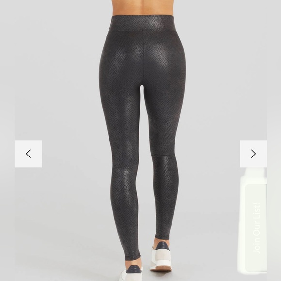 SPANX Faux Leather Matte Snake Leggings for Women Tummy Control XS - Picture 2 of 11